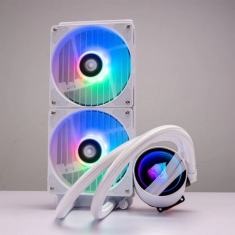 Tản nhiệt nước LeoPard TK1 2 Fan - Màu Trắng, RGB Fixed